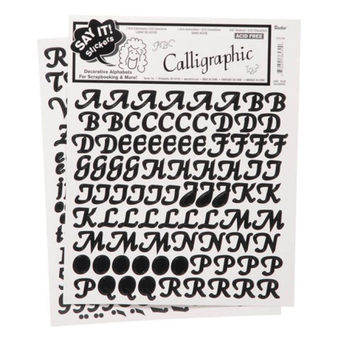 Alphabet Stickers - Calligraphic