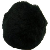 Fluffy black pom-poms - package of 10