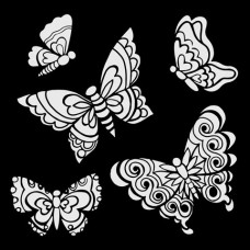 Mixed Media Stencil - Butterflies