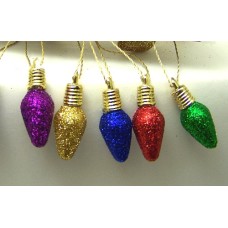String of Mini Decorative Lights, Glittered, Tapered, 6.5 ft.