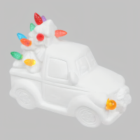 Lighted Christmas Tree Truck Night Light bisque