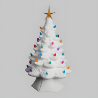 Supreme Lighted Christmas Tree bisque