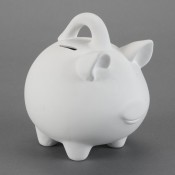 Piggy Bank with Handle bisque