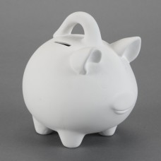 Duncan 21443 Piggy Bank with Handle Bisque