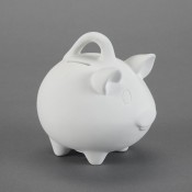 Small Piggy Bank with Handle bisque