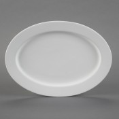 Rimmed Oval Platter bisque