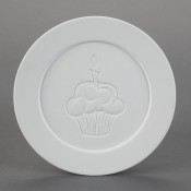 Small Cupcake Dinner Plate bisque