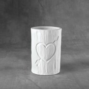 Tree Carved Heart Vessel bisque