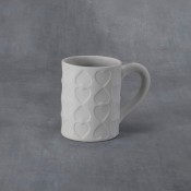 Imprinted Hearts Mug 16 oz. bisque