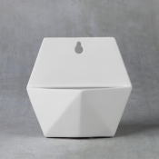 Hexagon Wall Planter bisque