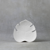 Monstera Leaf Trinket Dish bisque