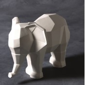Faceted Elephant bisque