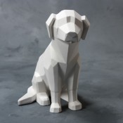 Faceted Dog bisque