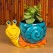 Mayco MB-1629 Small Snail Planter Bisque