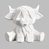 Highland Cow Facet-ini bisque