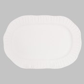 Fluted Oval Platter stoneware bisque