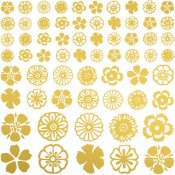 Flower Glass Decals - Gold