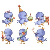 Virma decal 1032 - Blue Birthday Party birds
