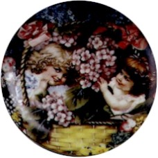 Virma 1978 Children collecting Pink flowers Decal