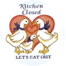 Virma 1474 "Kitchen Closed, let's eat out" Ducks Decal