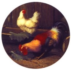 Virma 3344 Rooster and Hen Decal