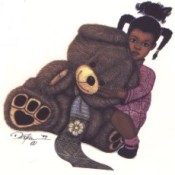 Virma decal 3156 - Child with giant teddy bear set