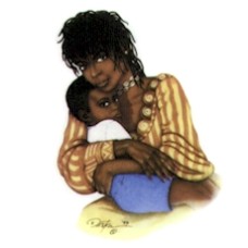 Virma 3162 Mother hugging son Decal