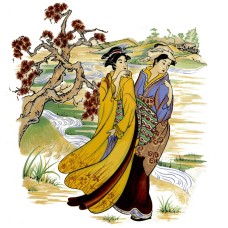 Virma 2384 - Women in Kimonos 1 Decal