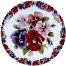 Virma 1948 Pansies:  Purple, Blue, Pink, Flowers Decal