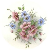 Virma decal 3258- pink and blue flowers