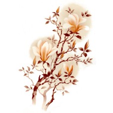 Virma 2328 Peach colored Flowers on Branch Decal