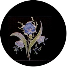 Virma 1136 Gold and Blue Flower Decal
