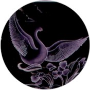 Virma decal 1464-Swan, Flowers in Gold