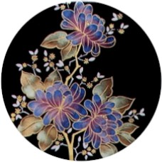 Virma 1466 Flowers Blue Pink and Gold Decal