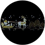 Virma decal 1668 - Santa, Sleigh, and Reindeer-Gold