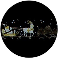 Virma 1668 Santa, Sleigh, and Reindeer-Gold Decal