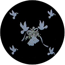 Virma 1672 Wedding, Doves and Bells, Gold Decal