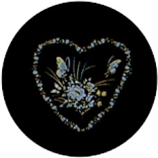 Virma 1676 Heart with Flowers and Butterflies, Gold Decal