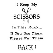 Virma decal 0007 - "Return The Scissors" Mug Wrap Saying