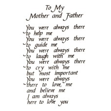 Virma 044 mug wrap sayings- "To my mother and father" Decal