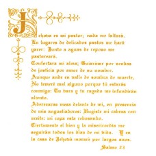 Virma 068 mug wrap sayings- 23rd Psalm in Spanish GOLD Decal