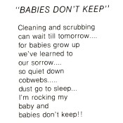 Virma decal 0137-mug wrap sayings-Babies don't keep poem