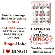 Virma decal 0140-mug wrap sayings-Bingo Sayings in Black and red