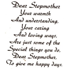Virma 147 mug wrap sayings-Dear Step Mother Poem Decal