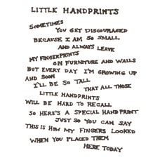 Virma 106 mug wrap sayings-Little hand print poem, small Decal