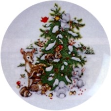 Virma 1266-E Animals around Christmas Tree Decal