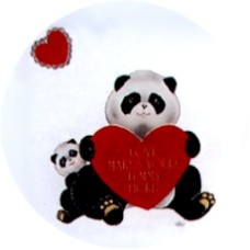 Virma 1288 Panda and Hearts Decal