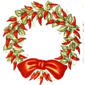 Virma decal 3106-Red Chili Peppers Christmas Wreath