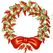 Virma 3106 Red Chili Peppers Christmas Wreath Decal