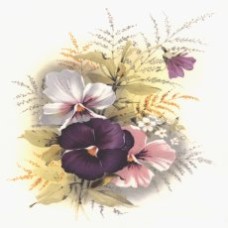 Virma 3198 Purple, Pink, and White Flowers Decal